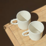 White Matte Beaded Mug