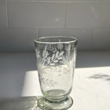 Hand-Etched Footed Glass