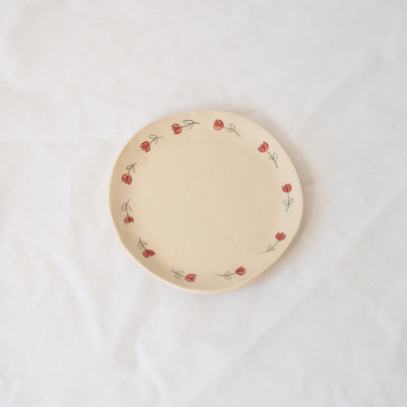 Line Drawn Tulips Catchall Dish